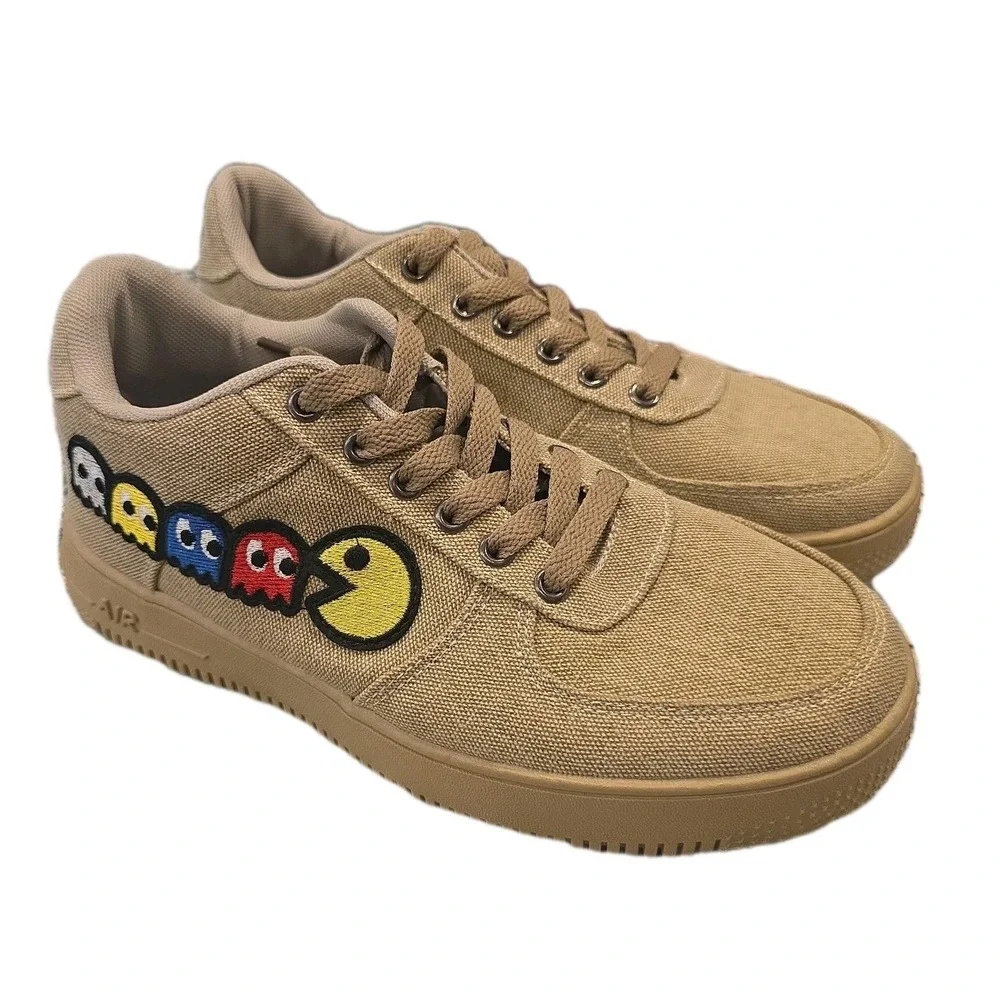 NEW Tan Canvas PAC‎ MAN Skateboard Shoes Size EU 39